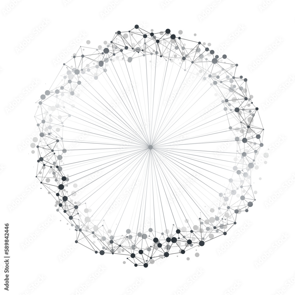 Poster abstract cloud computing and global network connections concept design with transparent geometric me