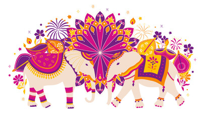 Obraz na płótnie Canvas Diwali holiday composition card svg 