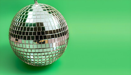 disco ball isolated on green background