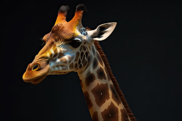 close up of giraffe head- made with generative ai