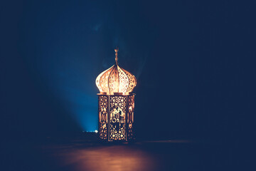 Festive greeting card for Muslim holy month Ramadan Kareem.