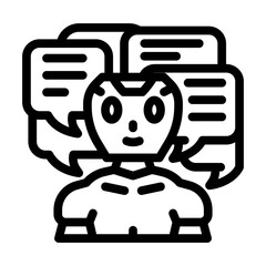 conversation chat bot line icon vector illustration