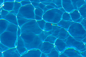 The reflection of the suns rays in the water in the pool with sea water, The glare of the sun, Egypt