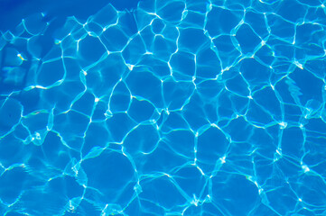 The reflection of the suns rays in the water in the pool with sea water, The glare of the sun, Egypt