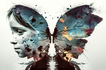 Social issues and social services for child protection, mental and emotional, physical health Illustration created with generative AI tools.

