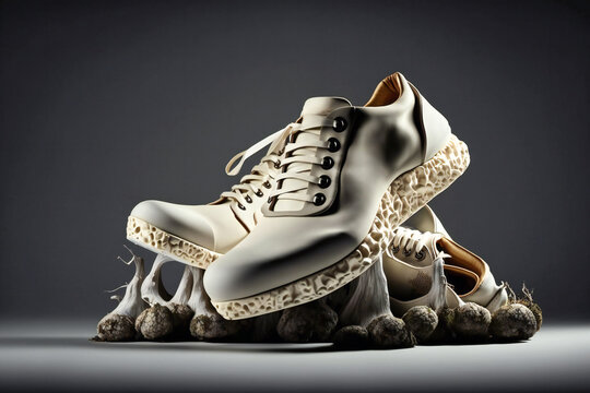 Fashion industry, mushroom fungi leather concept Illustration created with generative AI tools.
