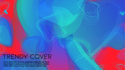 Abstract Futuristic Vector Background with Liquid  Shapes and Lines. Modern Colorful Gradient Wallpaper. Trendy Digital Design for Your Poster, Banner, Template, Web Page.