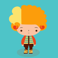 character  drawing child with a heart shaped 