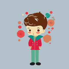 child with a bouquet