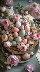 Vibrant Eggs and Blooms: An Easter Bouquet