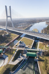 aerial view of the highway bridge
