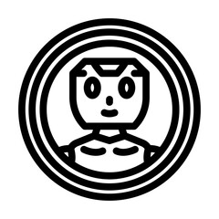 ai chat bot line icon vector illustration