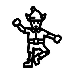 elf christmas cute line icon vector illustration