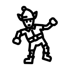 elf funny line icon vector illustration