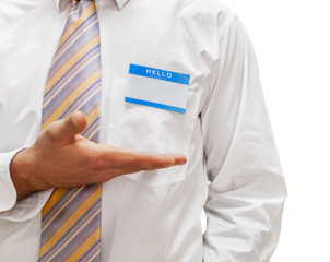 Male doctor with badge on his chest closeup