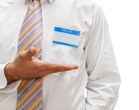 Male doctor with badge on his chest closeup