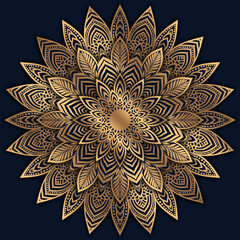 Mehndi Henna Drawing Circular Mandala pattern for tattoo, decoration premium product poster or painting. Decorative ornament in ethnic oriental style. Outline doodle hand draw illustration.