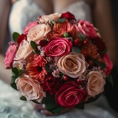 Obraz premium wedding bouquet of roses