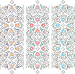 Vector set of four decorative borders with abstract geometric pattern