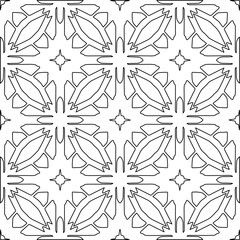 Stylish texture with figures from lines.Abstract geometric black and white pattern for web page, textures, card, poster, fabric, textile. Monochrome graphic repeating design. 