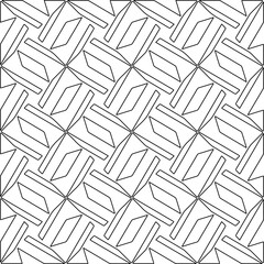 Stylish texture with figures from lines.Abstract geometric black and white pattern for web page, textures, card, poster, fabric, textile. Monochrome graphic repeating design. 