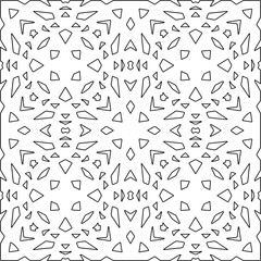 Stylish texture with figures from lines.Abstract geometric black and white pattern for web page, textures, card, poster, fabric, textile. Monochrome graphic repeating design. 