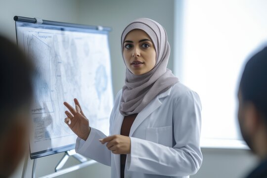 Breaking Stereotypes: A Muslim Woman in Hijab Shaping the Future of Medicine, generative ai
