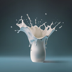 Vector illustration of fresh milk with a splash - 589849630