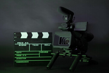 movie camera and film reel