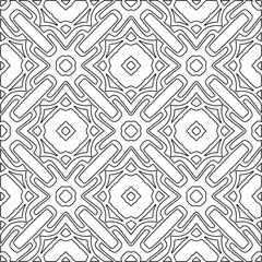 Stylish texture with figures from lines.Abstract geometric black and white pattern for web page, textures, card, poster, fabric, textile. Monochrome graphic repeating design. 