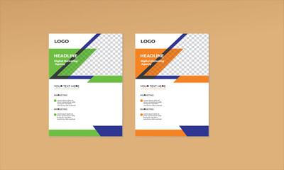 Fototapeta premium Brochure cover design, modern layout, annual, report, poster, vector illustration template flyer in A4 size.