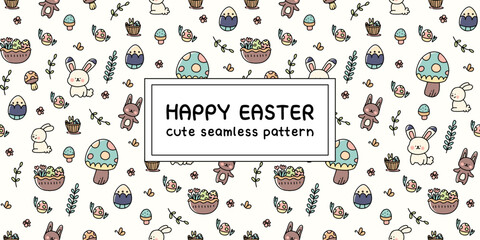 Cute Easter Day pattern with pastel color