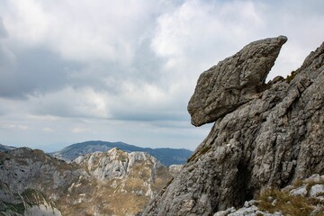 Beautiful nature scene of the Durmitor mountains during the daytime in Montenegro