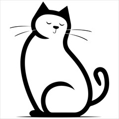 Cat sign in vector isolated of white