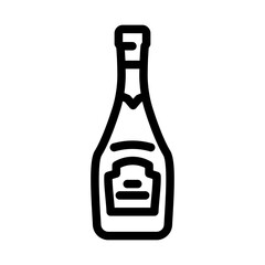champagne glass bottle line icon vector illustration