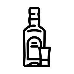 absinthe glass bottle line icon vector illustration