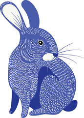 rabbit hand drawn doodle . illustration of Doodle cute for design elements.