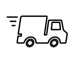 delivery van or truck, simple icon, vector illustration