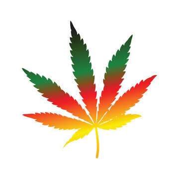 Marijuana leaf vector with rastafarian colors 