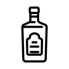 vodka drink bottle line icon vector illustration