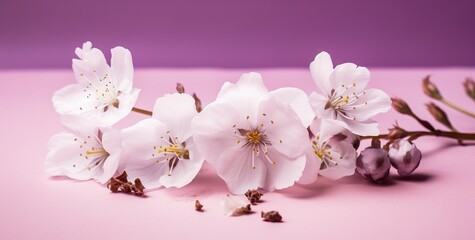 桜の背景イラスト,  Cherry blossoms on table, Generative AI