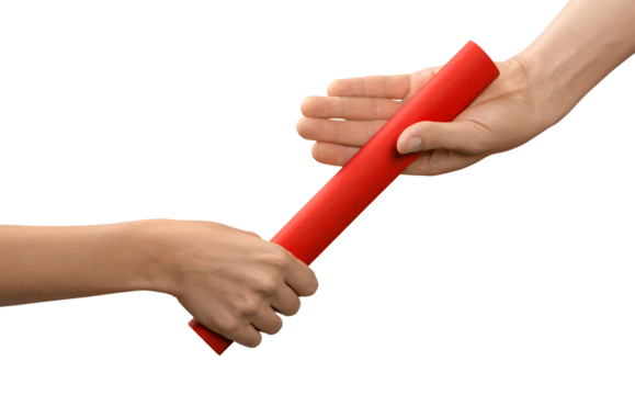 Hands Passing the Baton