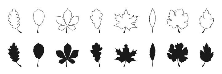 Leaf vector icon. Leaves icons in different style. Leaf. Vector illustration