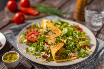 Homemade vegetarian omelette