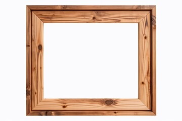 Wooden picture frame isolated on white background. Clipping path included. Generative AI