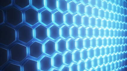 blue glowing hexagon texture perspective background
