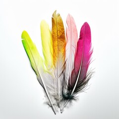 pink and yellow feathers