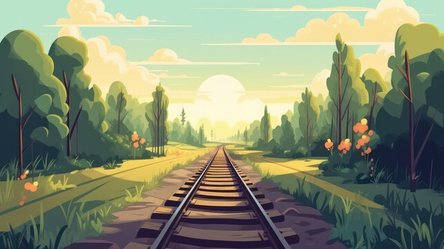 Train Tracks Cartoon Images – Browse 69,187 Stock Photos, Vectors, and
