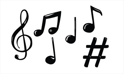 Music Notes Vectors on white background