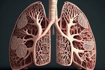 Healthy Respiratory System with Tree Light, Generative Ai
